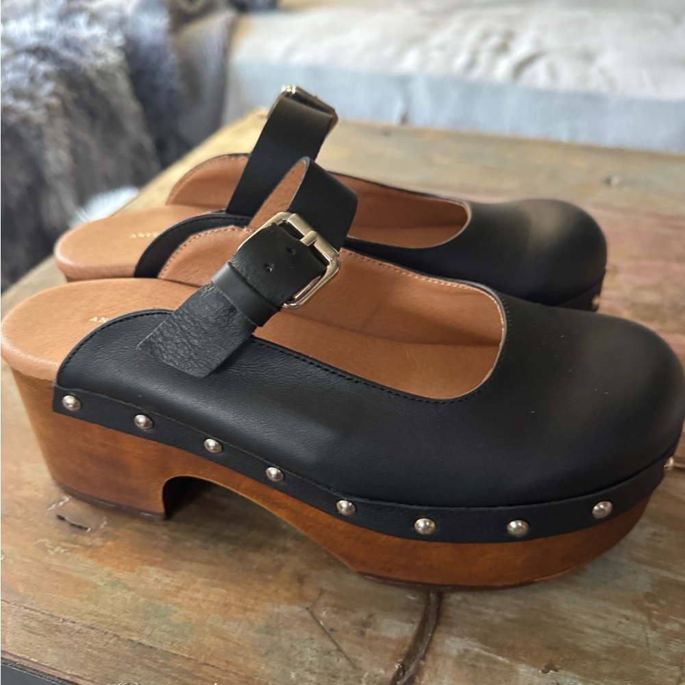 By Anthropologie wood mules like new with once - Picture 7 of 13